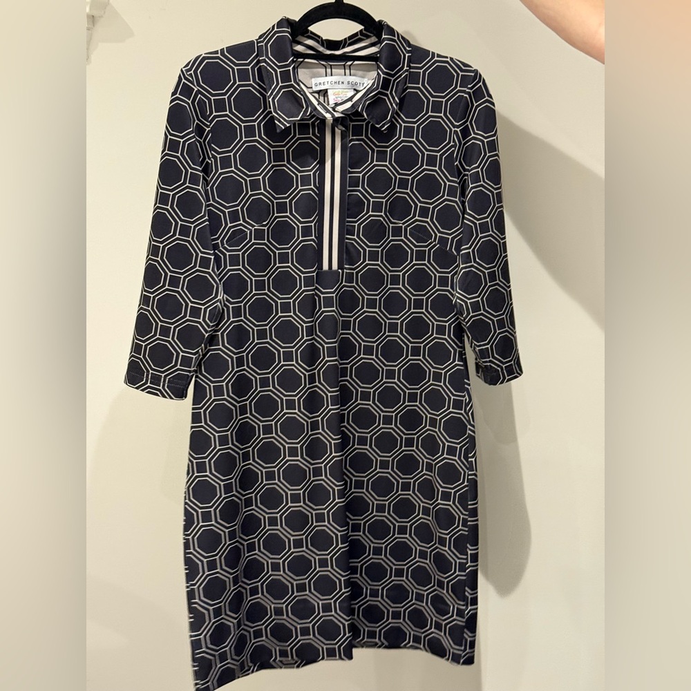 Gretchen Scott Designs Black and White Geometric Dress
